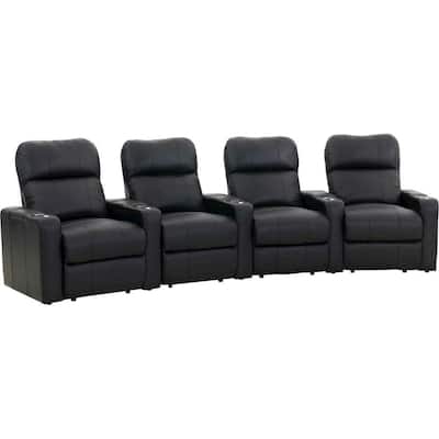 Octane Seating - Turbo XL700 Curved 4-Seat Power Recline Home Theater Seating - Black