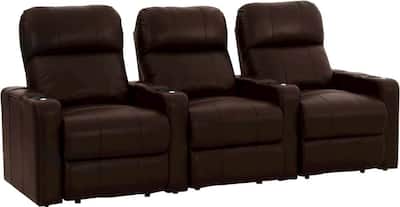 Octane Seating - Turbo XL700 Straight 3-Seat Power Recline Home Theater Seating - Brown
