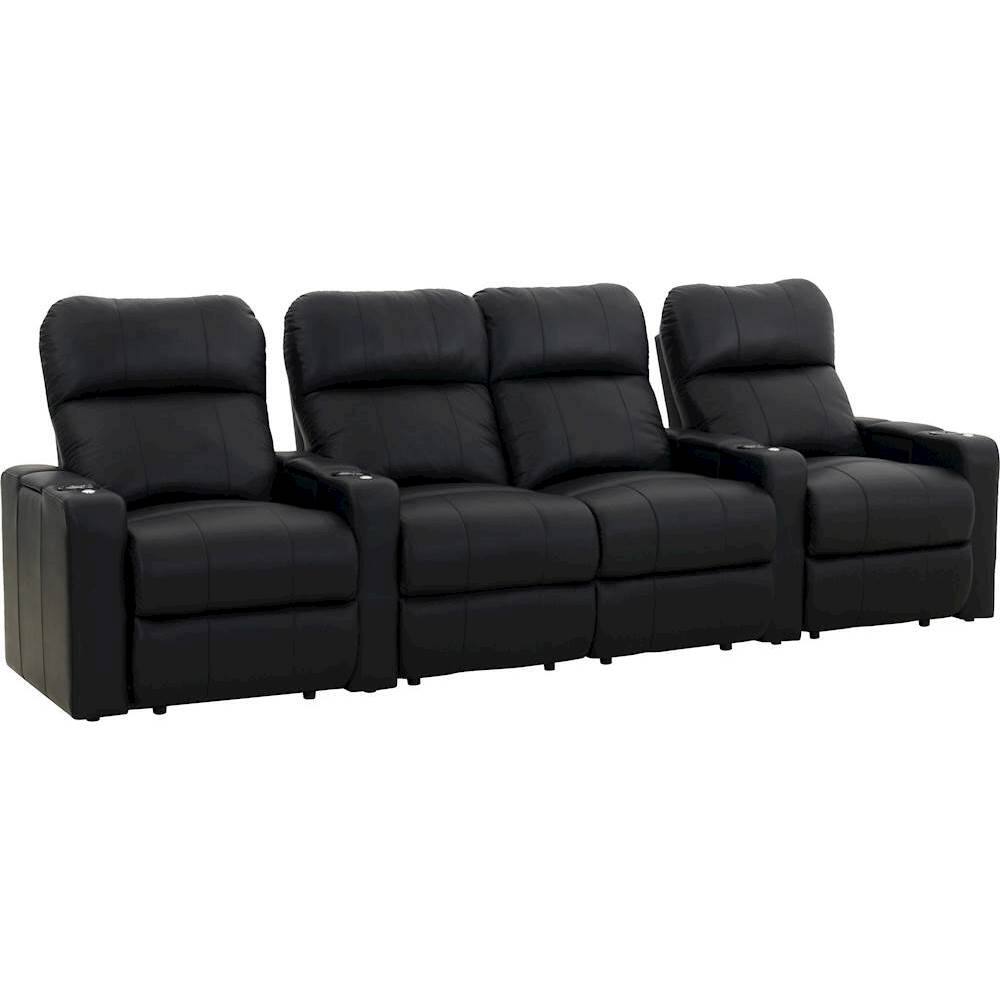 Front. Octane Seating - Turbo XL700 Straight 4-Seat Power Recline Home Theater Seating with Middle Loveseat - Black.