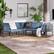 Alt View 12. Walker Edison - Modern Rockland 5-Piece Patio Sectional - Blue.