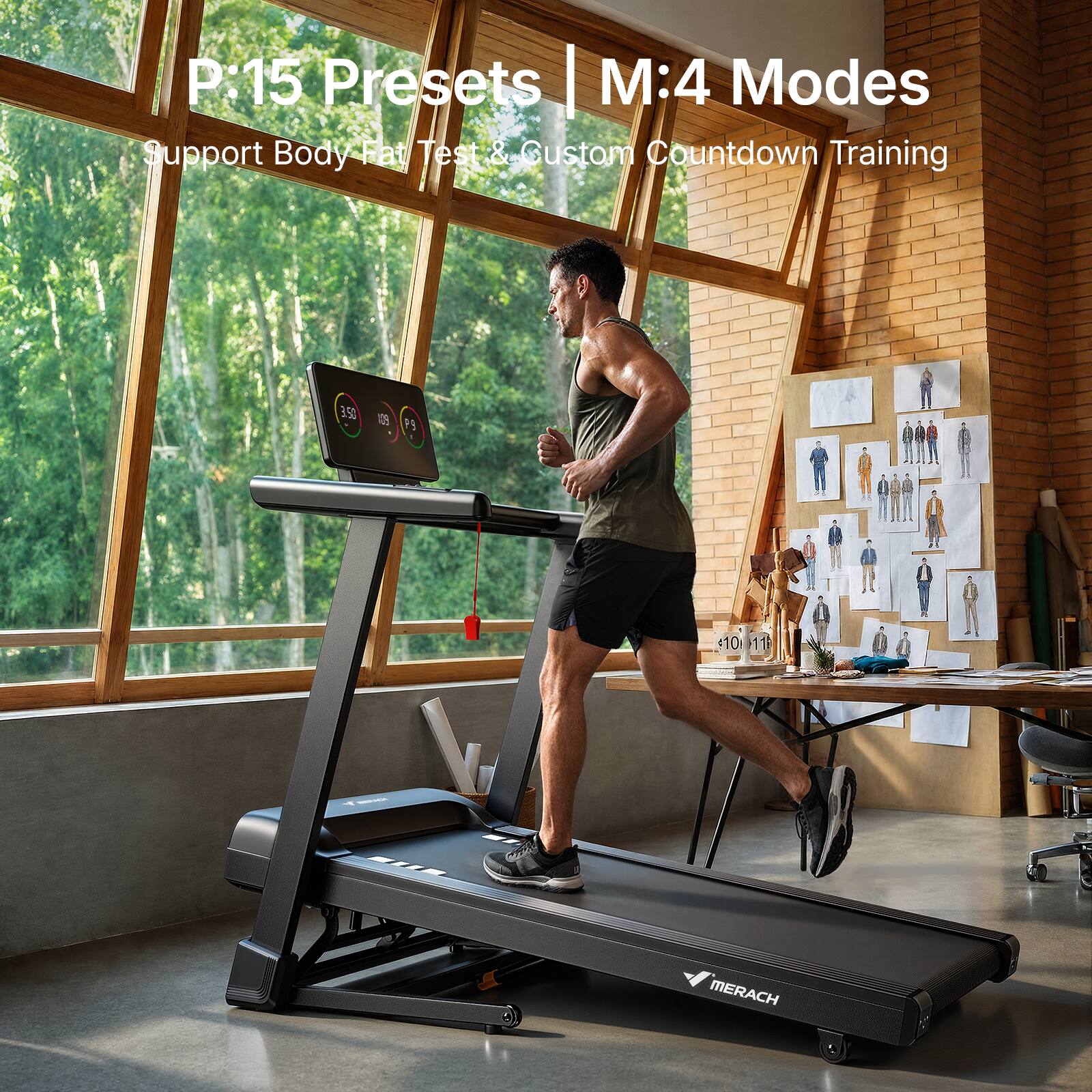 P:15 Presets | M:4 Modes  
Support Body Fat Test & Custom Countdown Training