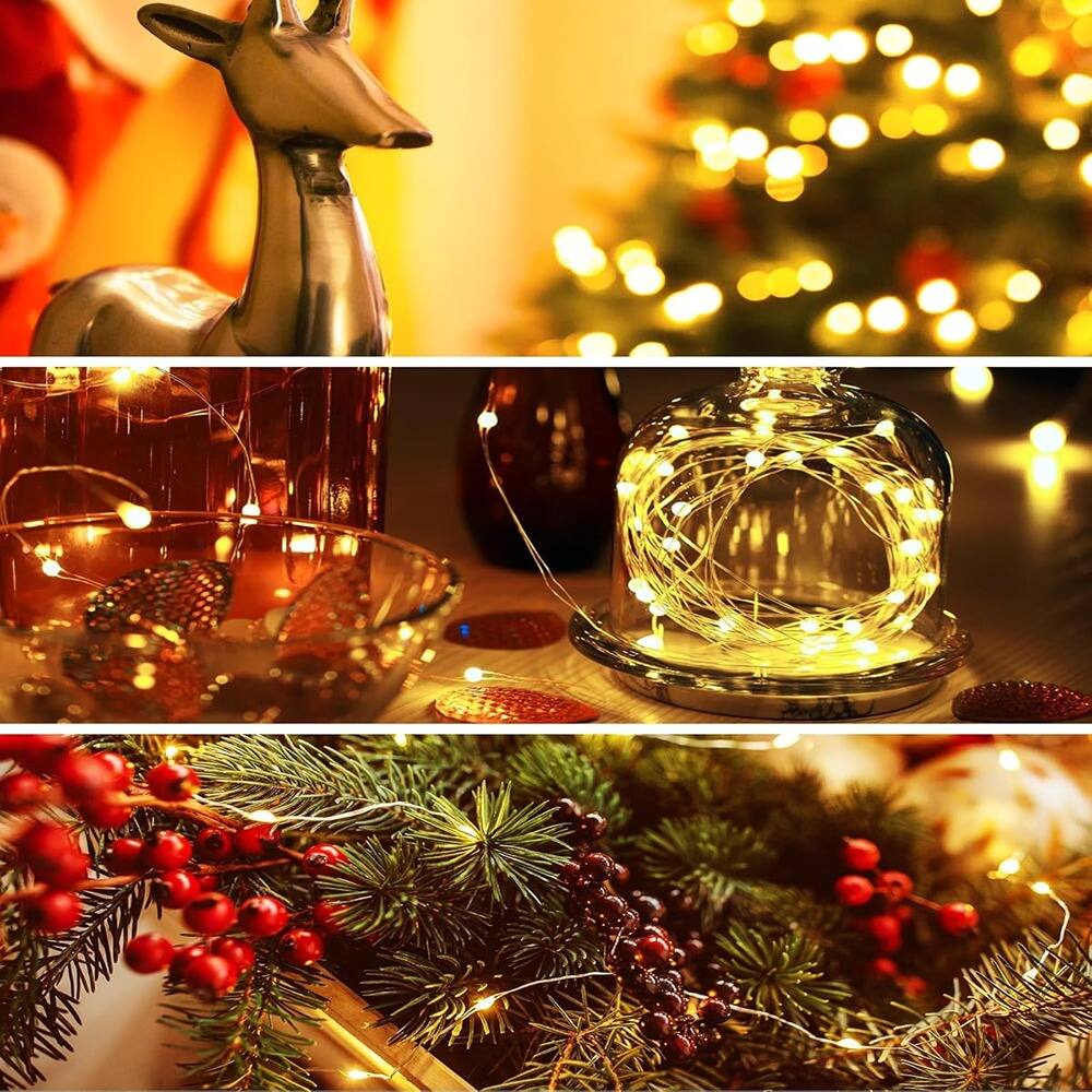 Alt View 1. THIRSTY TURTLE - 6 Pack Battery-Operated Fairy Lights, 7FT 20LED, Copper Wire, Warm White.