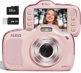 NBD - K200A 4K Digital Camera for Photography, 64MP, Autofocus, 16X Digital Zoom, 32GB Card