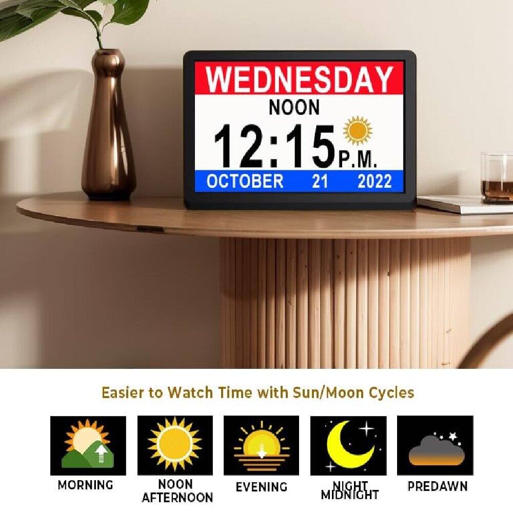 WEDNESDAY  
NOON  
12:15 P.M.  
OCTOBER 21 2022  

Easier to Watch Time with Sun/Moon Cycles  

MORNING  
NOON  
AFTERNOON  
EVENING  
NIGHT  
PREDAWN  
MIDNIGHT