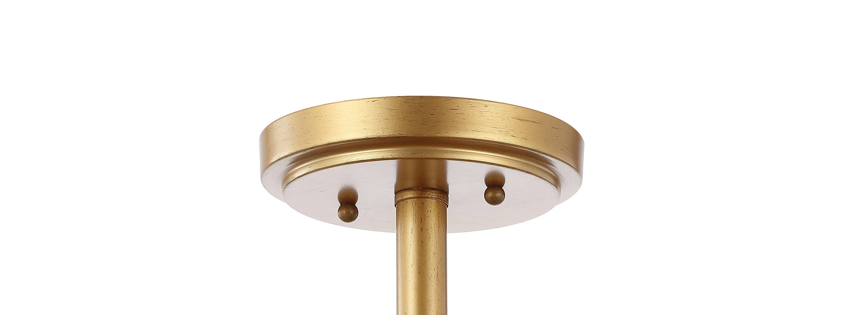 Alt View 5. Jonathan Y - Leila 3-Light 13.25" Iron/Crystal Modern Glam LED Flush Mount, Gold - Gold.