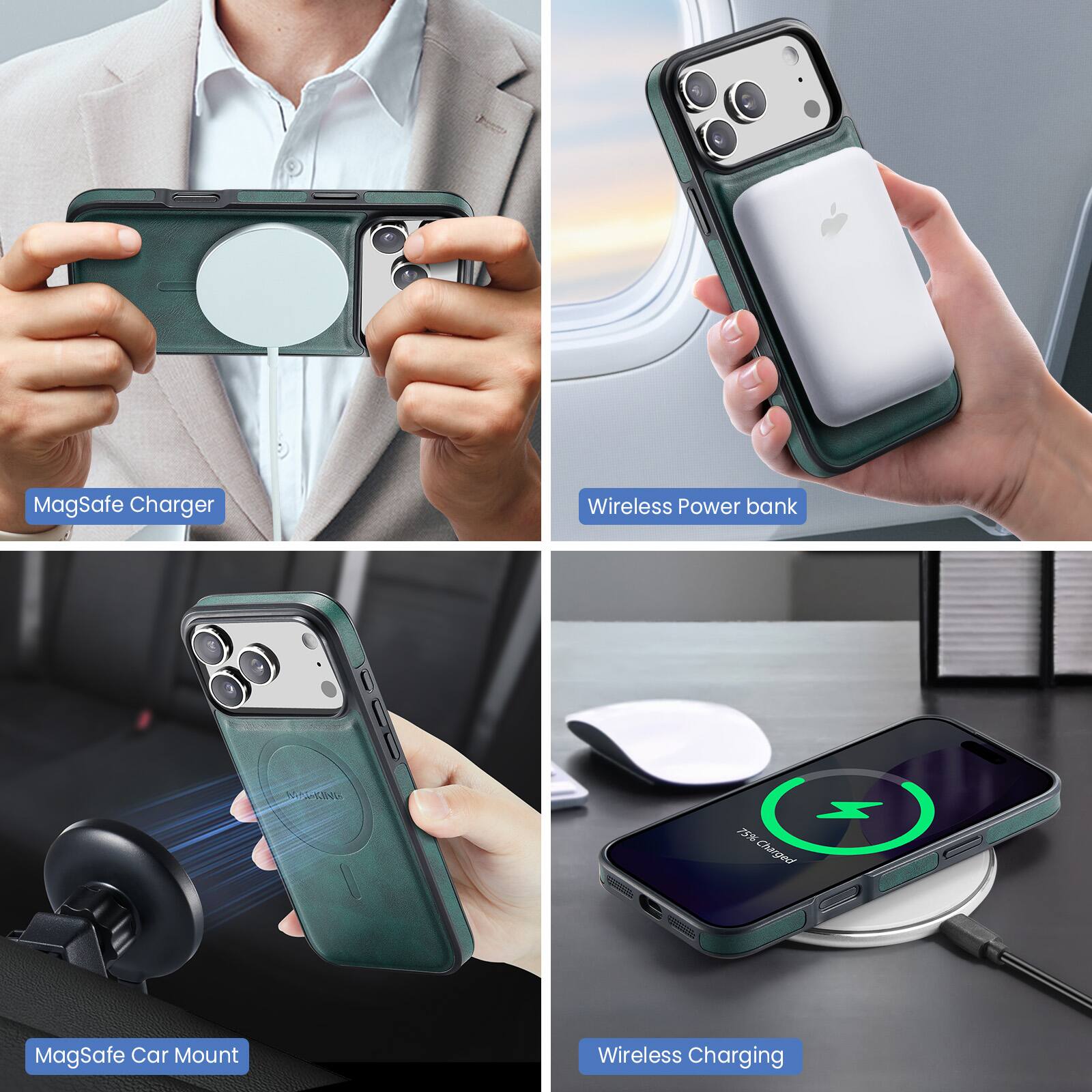 MagSafe Charger  
Wireless Power bank  
MagSafe Car Mount  
Wireless Charging