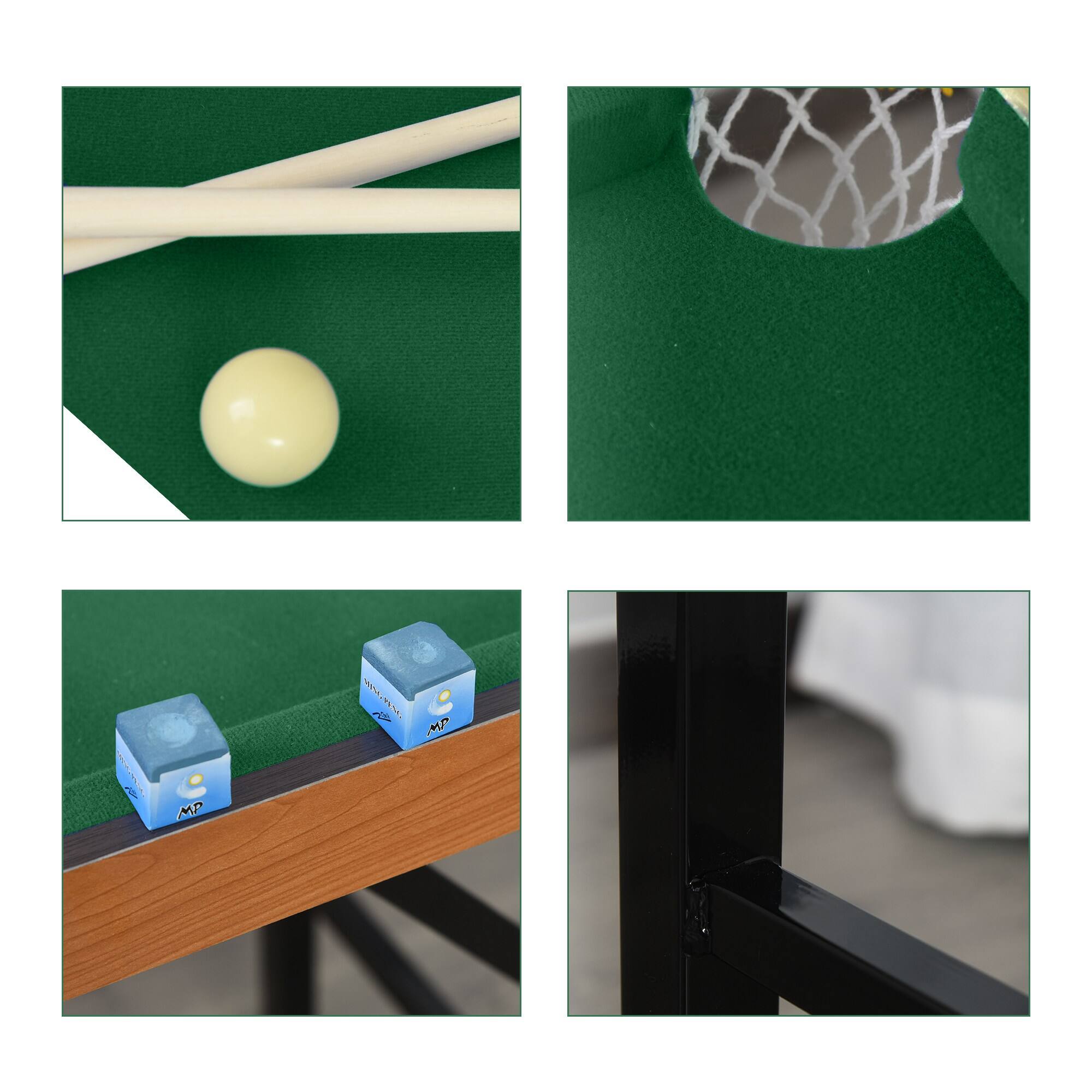 Alt View 6. Soozier - Portable Folding Billiards Table Game Pool Table for Whole Family Number Use With Cues, Ball - Green.