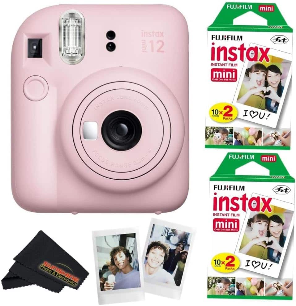 Fujifilm - Instax Mini 12 Instant Camera (40 Sheets) Bundle - Blossom Pink