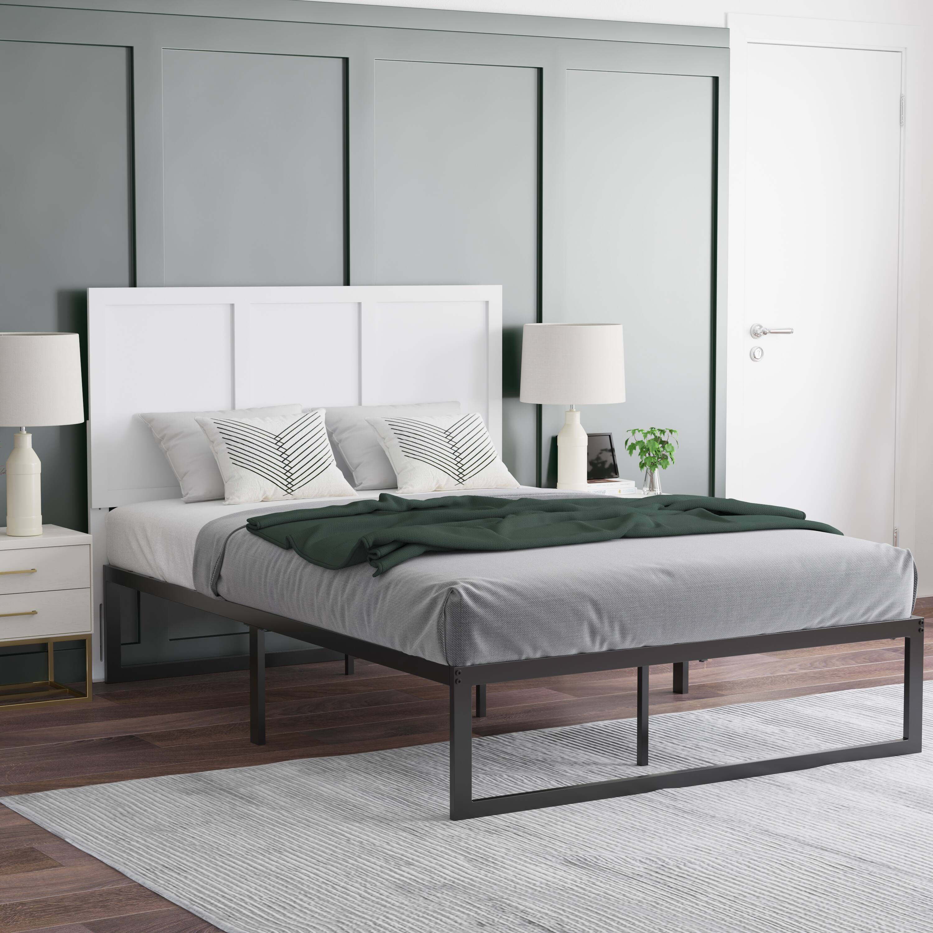 Alt View 4. Emma + Oliver - Omar Paneled Wooden Adjustable Headboard Only - White.