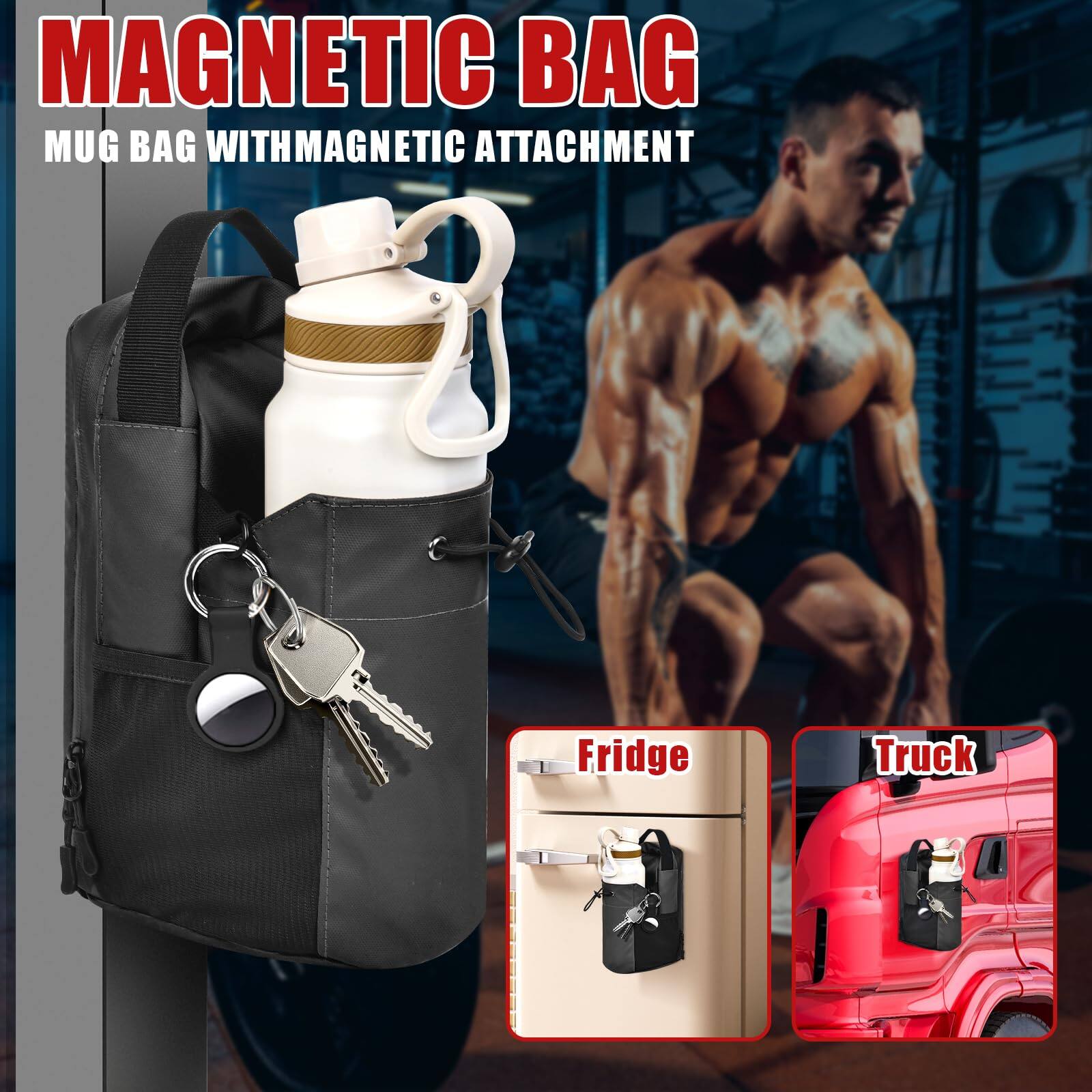 MAGNETIC BAG  
MUG BAG WITH MAGNETIC ATTACHMENT  

Fridge  
Truck