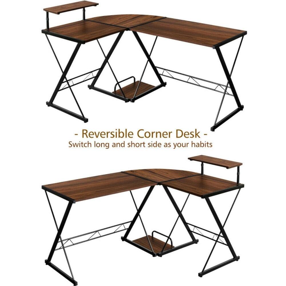 - Reversible Corner Desk -  
Switch long and short side as your habits