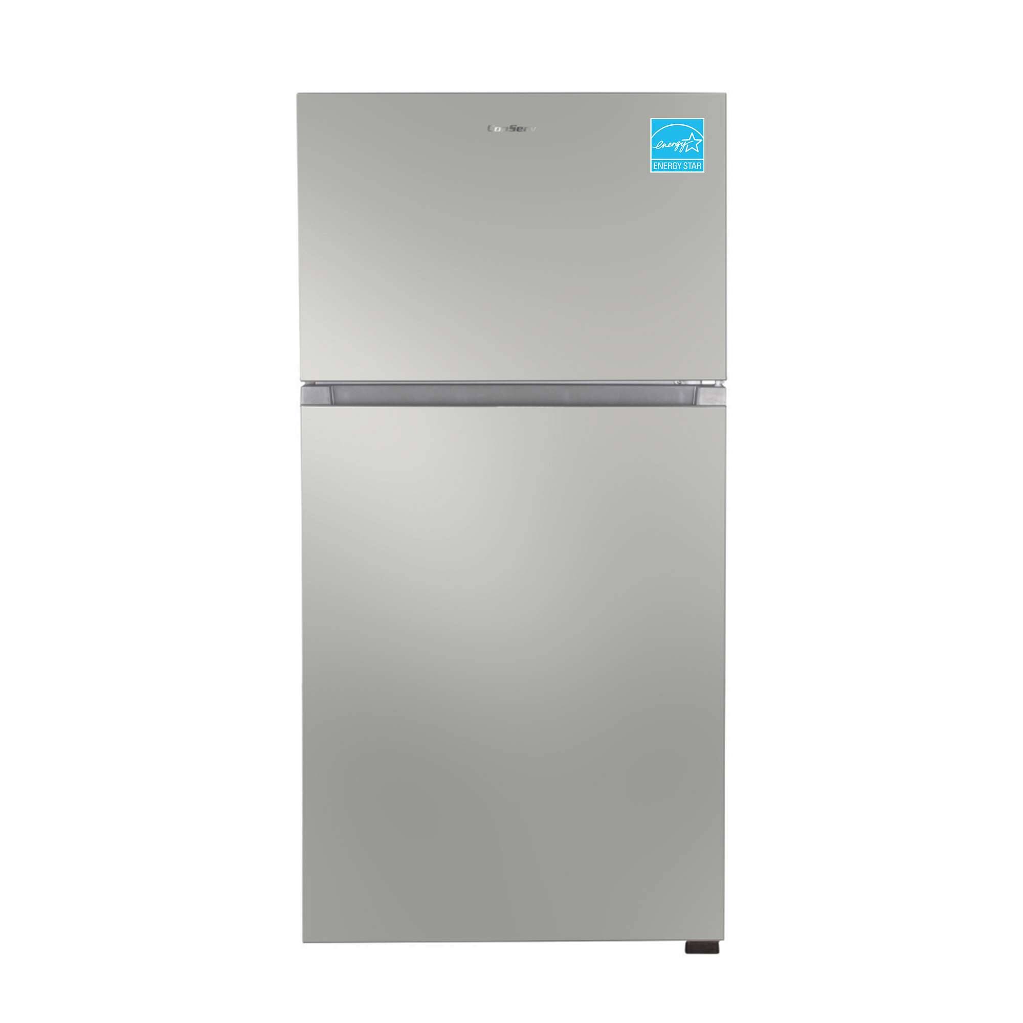 Conserv - 33in Apartment Refrigerator 21cf Top Freezer FACTORY INSTALLED ICE MAKER E-Star 110V - Stainless Steel