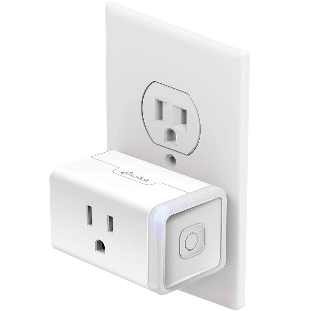 Front. RTMB - KP115 Smart Plug Mini with Energy Monitoring, Wi-Fi, White - white.