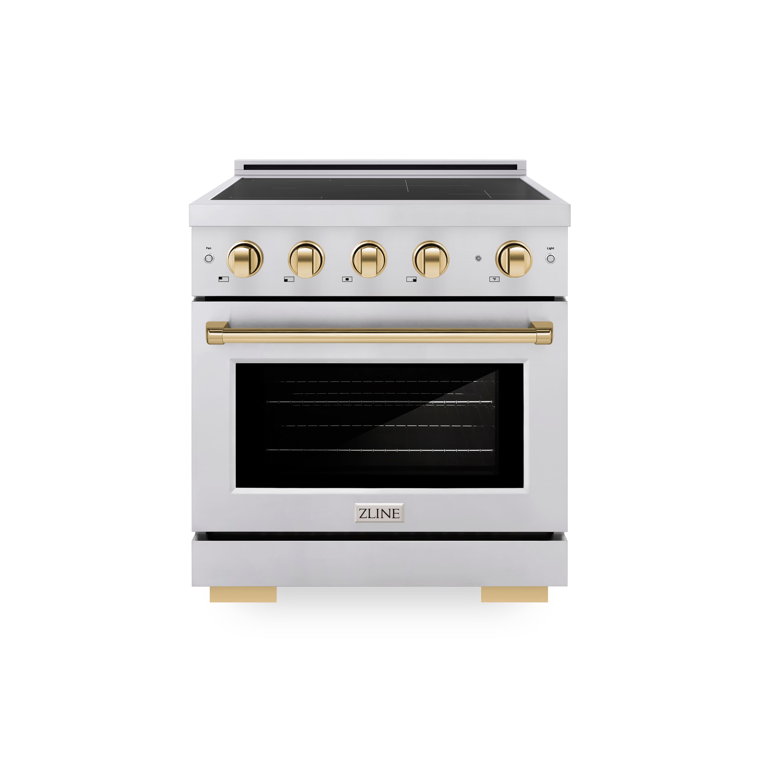 Autograph 30 in. 4.2 cu. ft. Paramount Freestanding Induction Range with 4 Burners and Electric Oven w/ Gold Accents Front