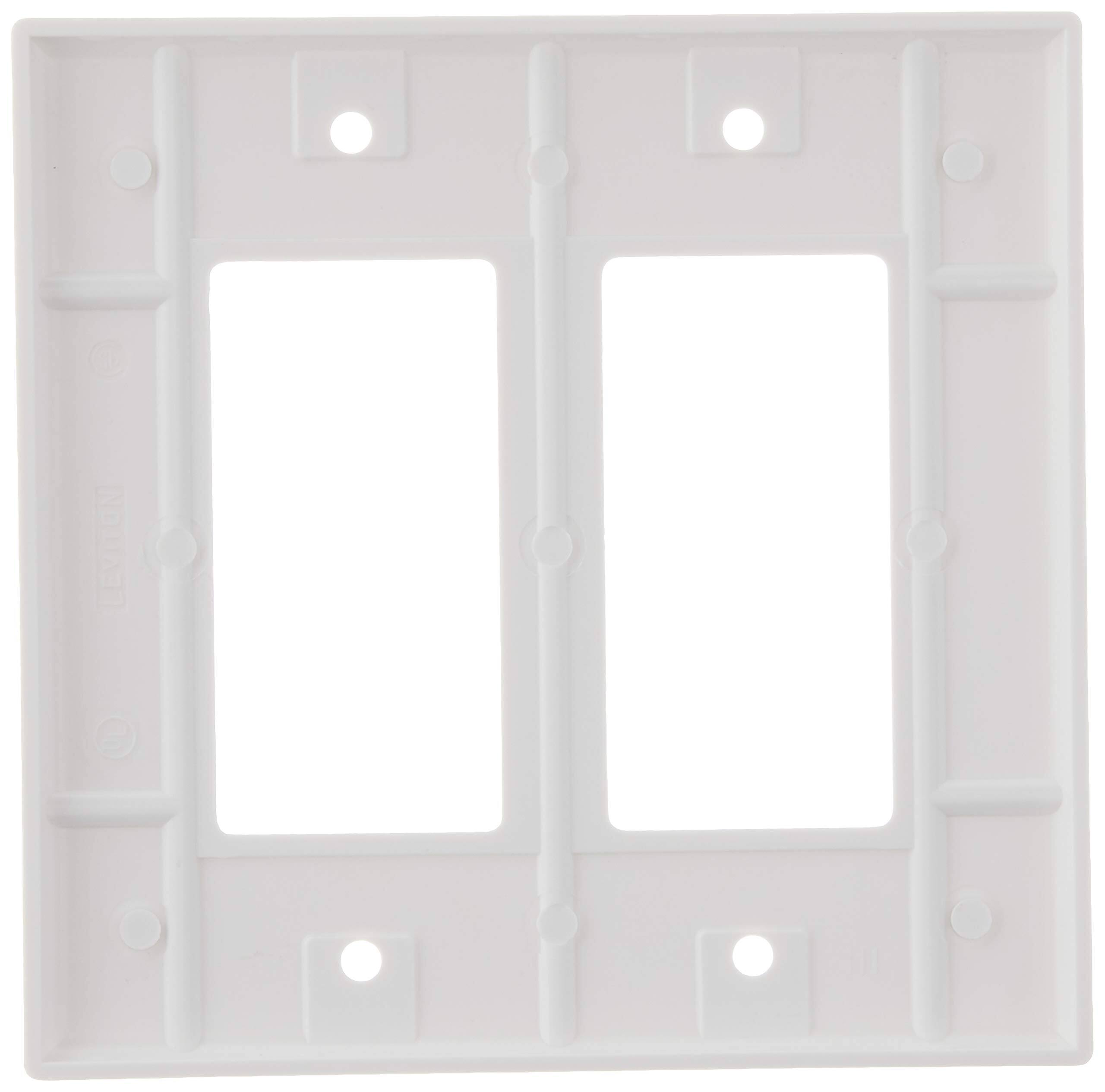 Left. Leviton - Decora 2-Gang Rocker Wall Plate, Midway Size - White.
