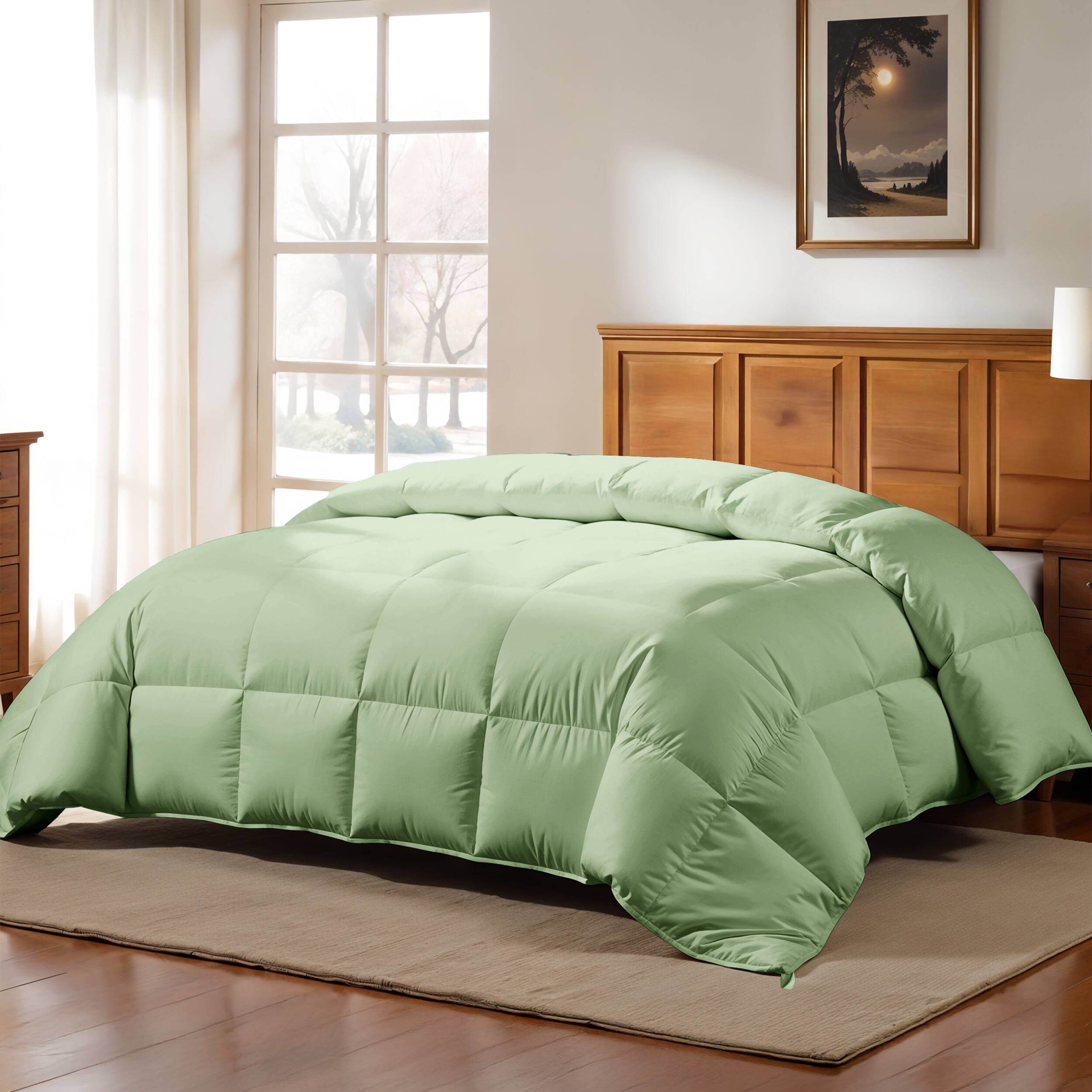 Angle. Lux Decor Collection - Down Alternative Comforter – Ultra Soft All Season Duvet Insert with Corner Tabs - Sage.