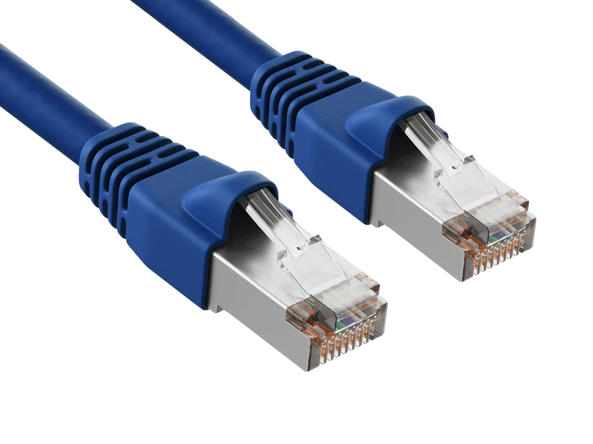 Cable Leader - Cat 6a Ethernet Cable, Shielded F/UTP Patch Cord, 10 Gigabit RJ45, for Server Rack, Switch & NAS - Blue