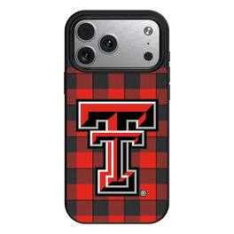 Keyscaper - NCAA - Texas Tech Red Raiders Plaid Magnetic Bump iPhone Case - 15 - Black