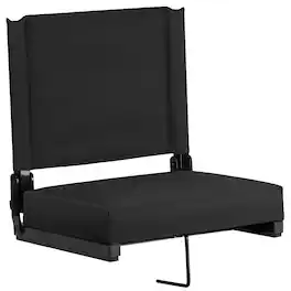 Alamont Home - Grandstand Comfort Seats By Flash 500 lb. Rated Lightweight Stadium Chair-Handle-Padded Seat - Black