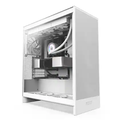 Front. NZXT - H7 Flow 2024 Mid-Tower ATX PC Case - White.