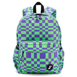 J World - Unisex Oz 17" Daily Backpack For School And Travel - PIXEL CHECKERS