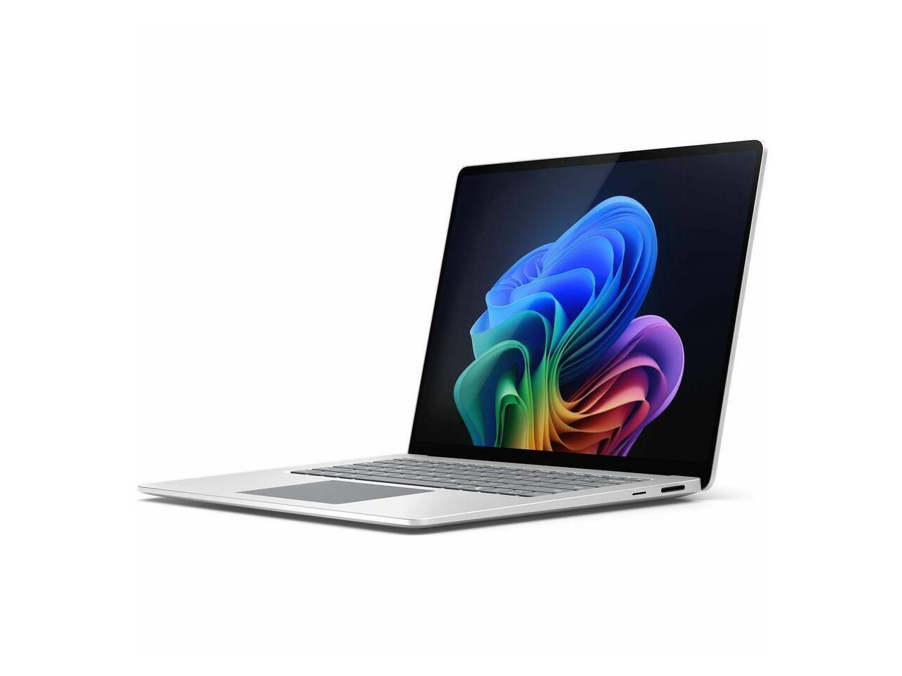 Left. Microsoft - Microsoft Surface Laptop 7 15" Touch - Snapdragon X Elite - 16 GB - 1 TB SSD - Platinum - Windows 11 - 22h Battery - Black.