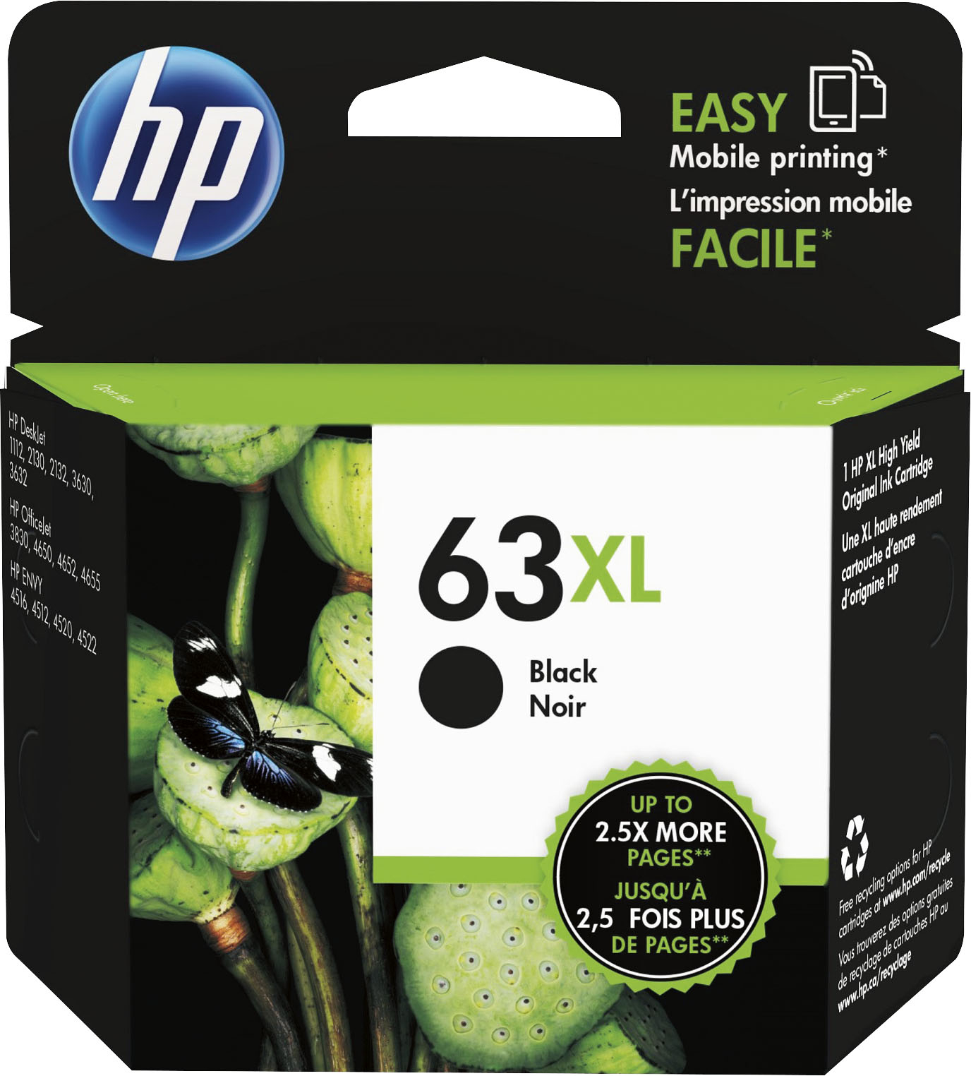 HP - 63XL High-Yield Ink Cartridge - Black