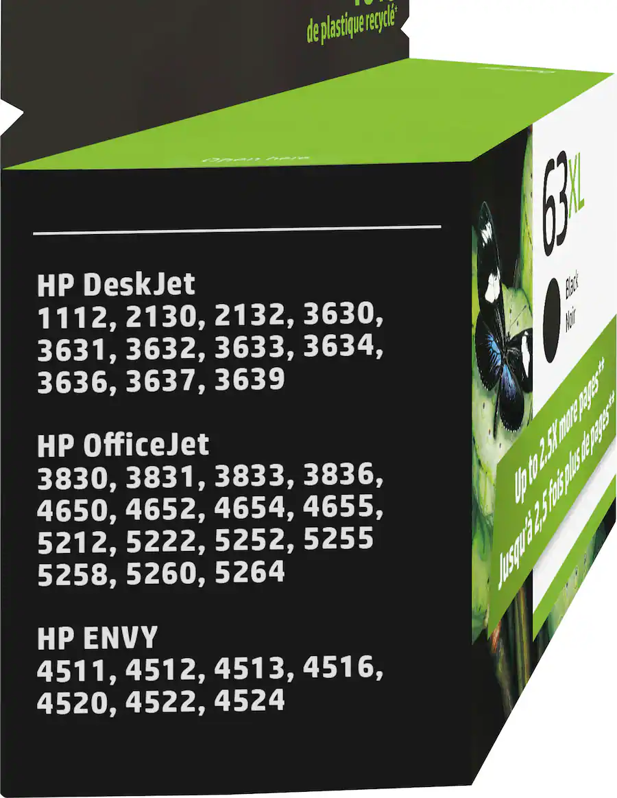 High Capacity 63XL Black Ink Cartridge Compatible With HP OfficeJet, ENVY, DeskJet Printers
