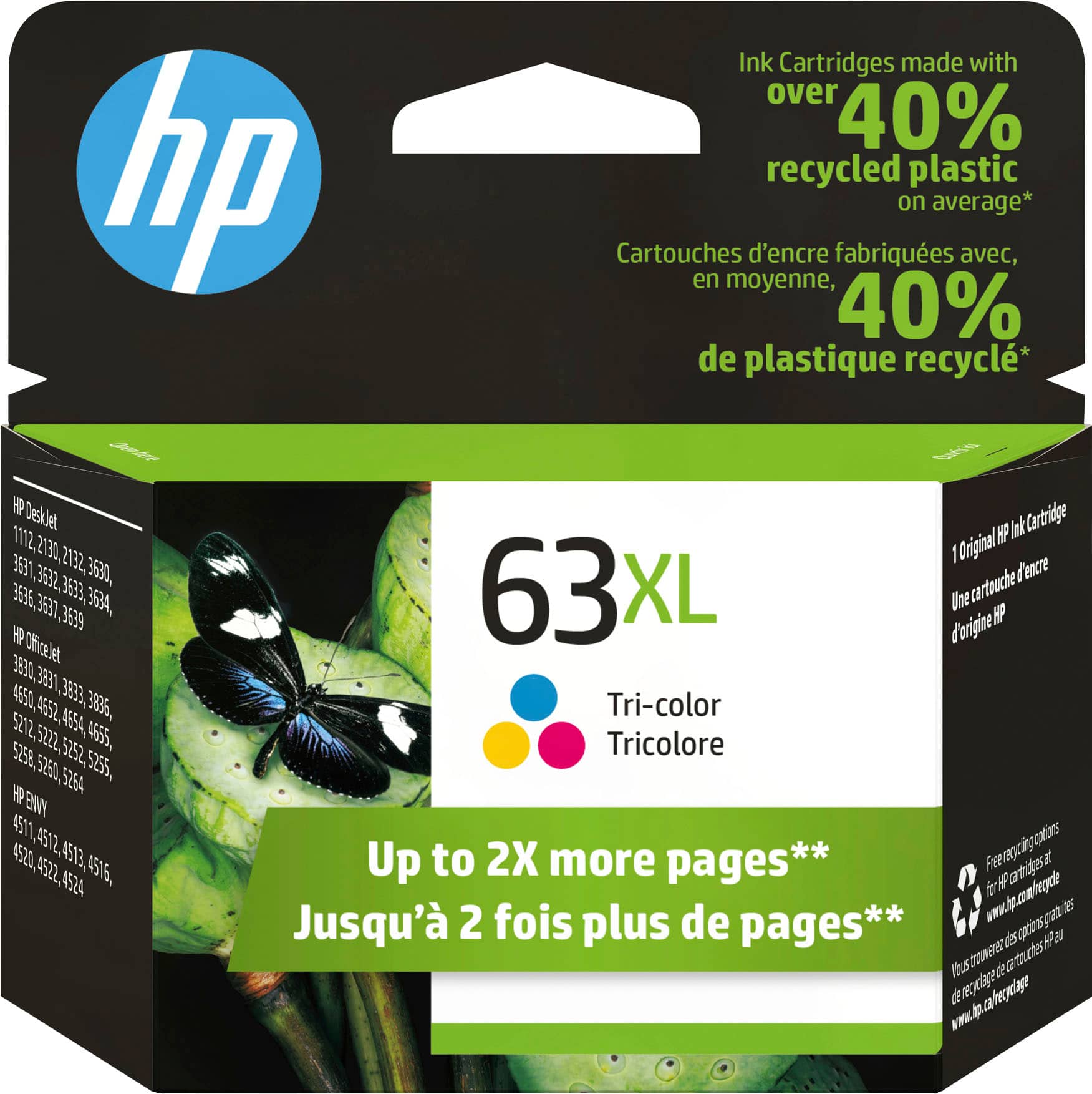 HP - 63XL High-Yield Ink Cartridge - Tri-color - Front_Zoom