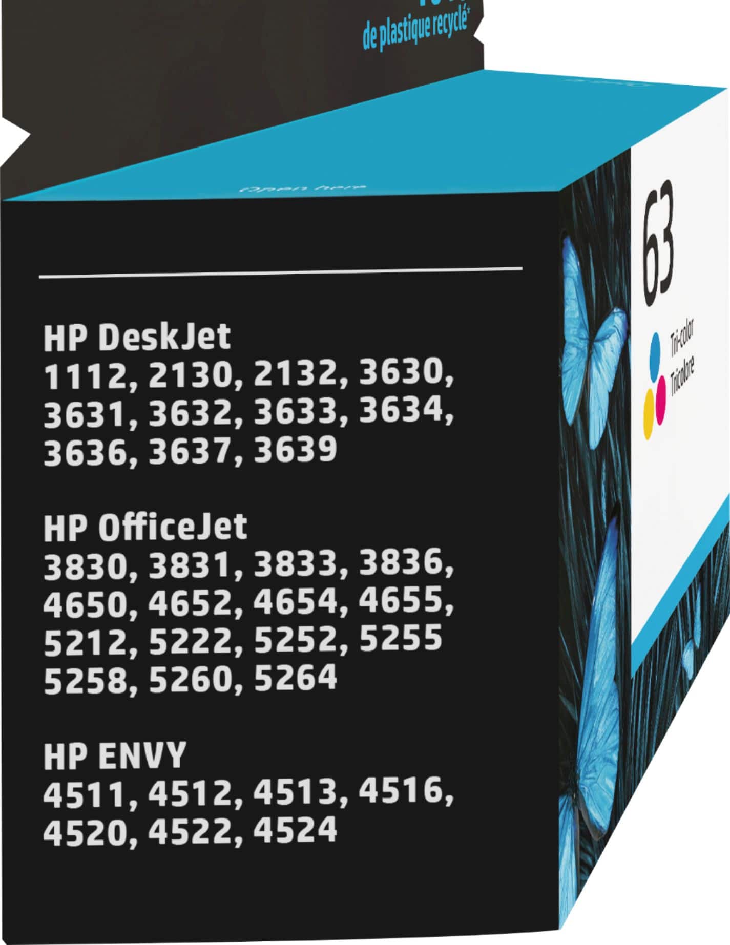 Alt View 11. HP - 63 Standard Capacity Ink Cartridge - Tri-Color.