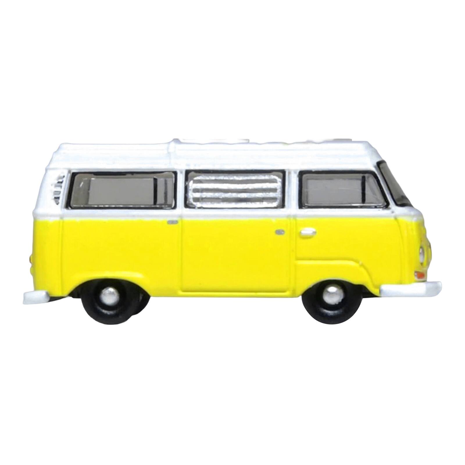Alt View 2. Oxford Diecast - Volkswagen T2 Bay Window Camper Van Saturn Yellow and White 1/148 (N) Scale Diecast Model Car by Oxford Diecast.