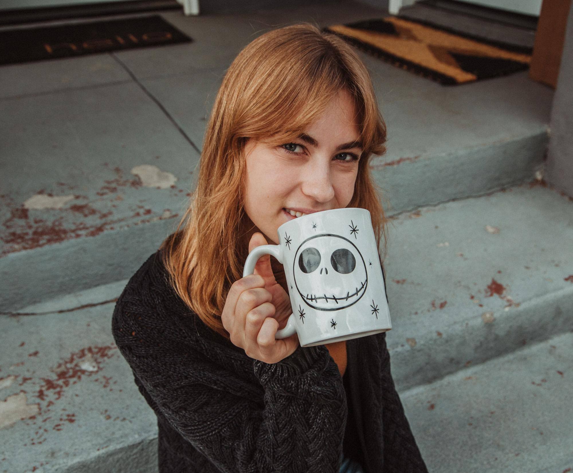 Alt View 10. Disney - Disney The Nightmare Before Christmas Jack Skellington Face Ceramic Mug - White.