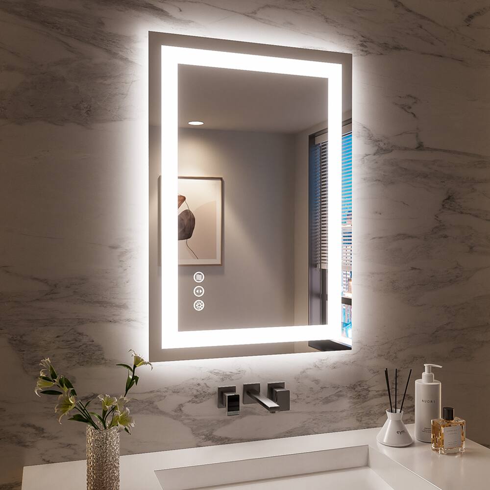 Front. TinyHomie - 24x36 Inch Frameless LED Bathroom Mirror Smart Mirror.