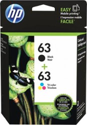 HP - 63 2-Pack Standard Capacity Ink Cartridges - Black & Tri-Color - Front_Zoom