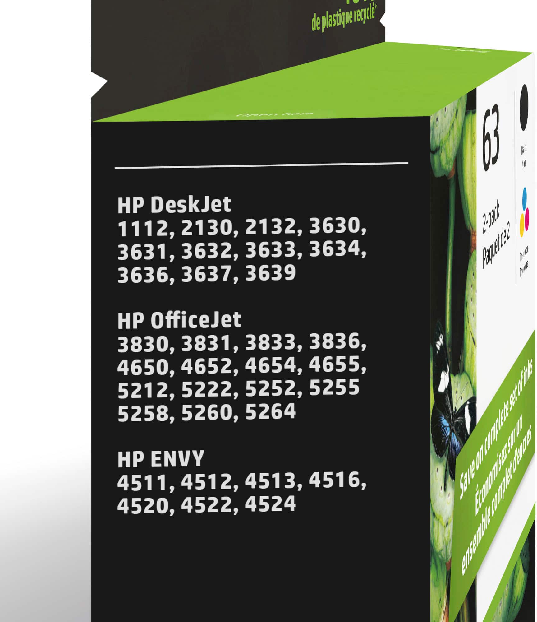 Alt View 1. HP - 63 2-Pack Standard Capacity Ink Cartridges - Black & Tri-Color.