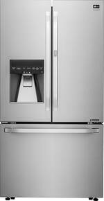 LG - STUDIO 23.5 Cu. Ft. French Door-in-Door Counter-Depth Smart Wi-Fi Enabled Refrigerator - Stainless steel - Front_Standard