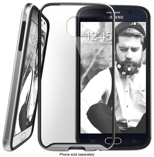 Front. Caseology - Waterfall Series Case for Samsung Galaxy S6 Cell Phones - Silver.