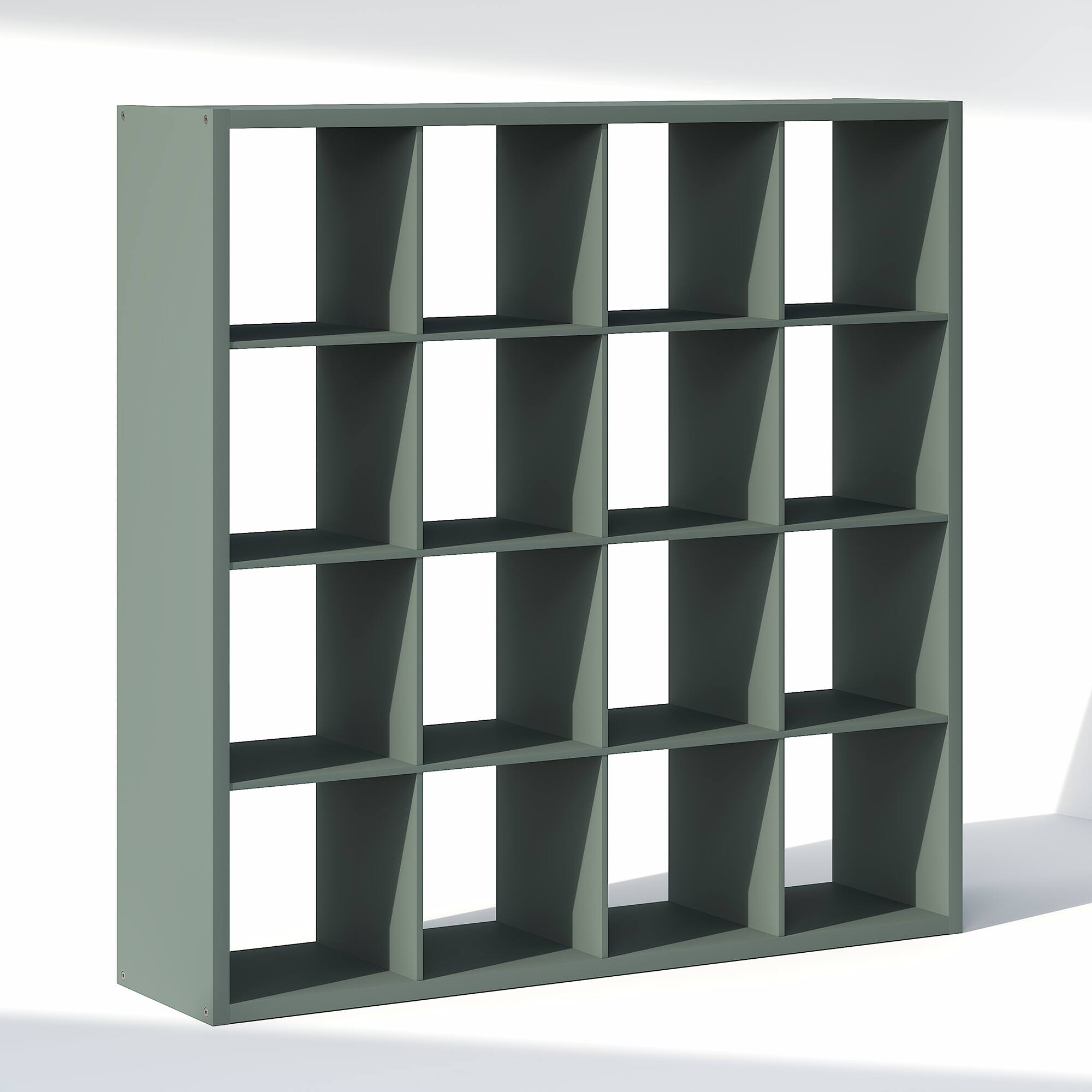 Alt View 4. Furinno - CUBIC Closet Organizers, 16-Cube Modular Organizer, Open Shelf, Extra Thick Frame, for Wardrobe, Bedroom, Living Room - Sage Green.