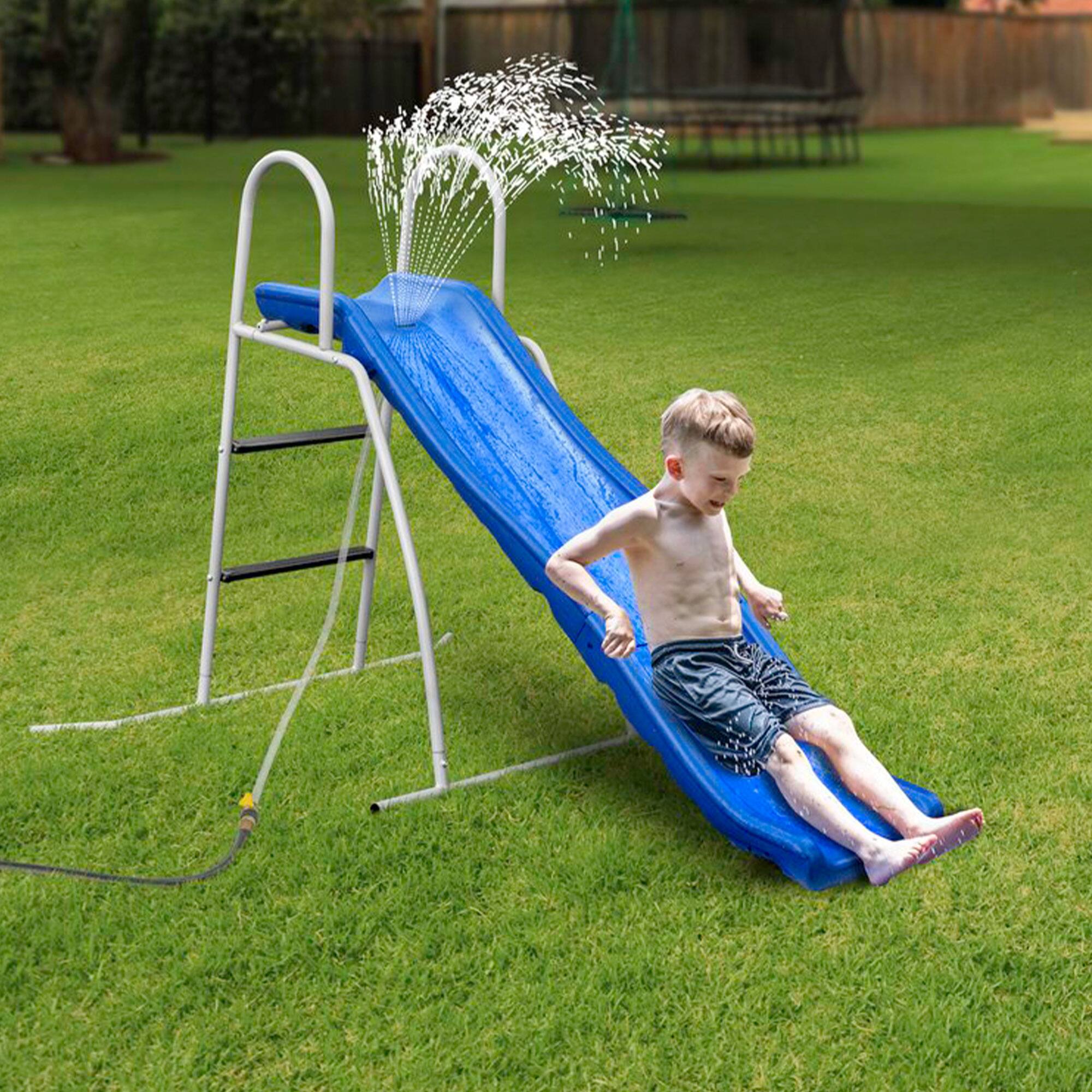 Alt View 4. XDP Recreation - XDP Recreation 6 Foot Water Wave Slide Plus, Built In Adjustable Water Sprinkler - Blue.