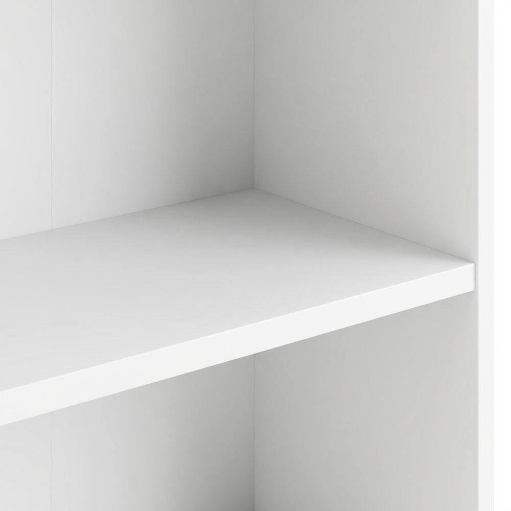 Alt View 1. FurniFact - Tall Wide 5 Shelf Bookcase with Adjustable Shelves and Metal Pulls - White.