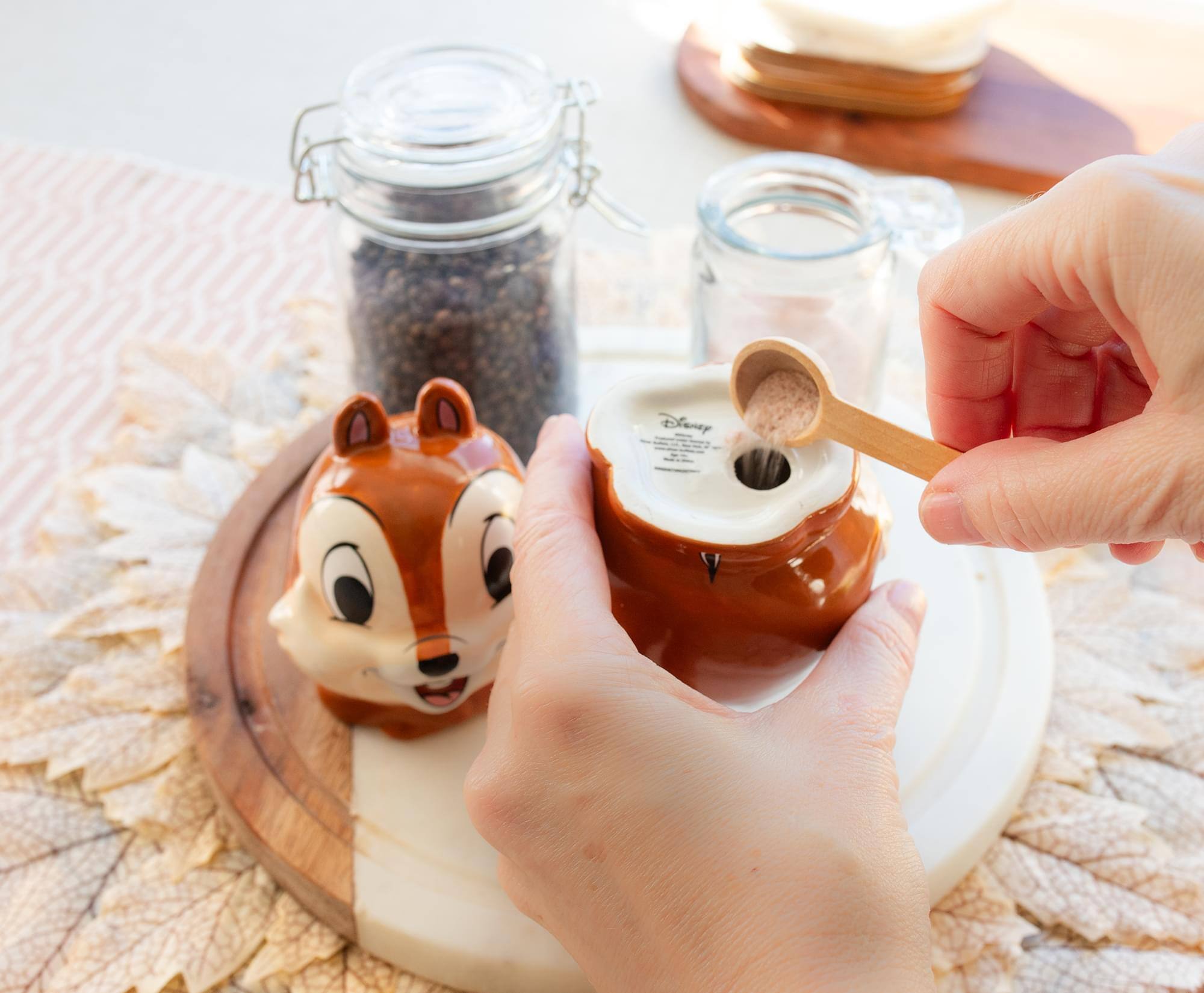 Alt View 5. Silver Buffalo - Disney Chip 'n' Dale Ceramic Salt and Pepper Shaker Set - Brown.