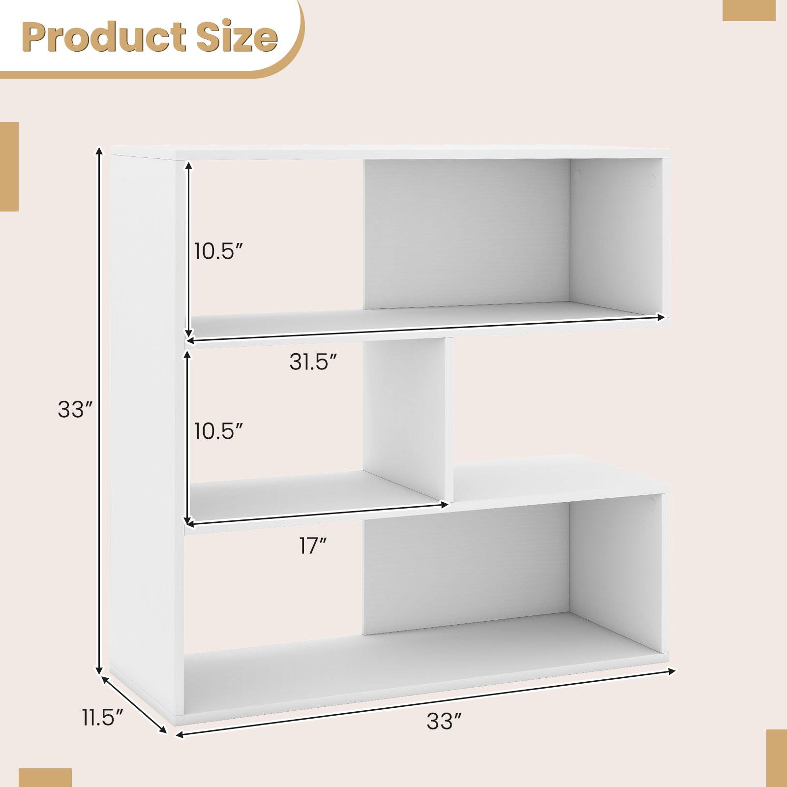 Product Size
10.5"
31.5"
33"
10.5"
17"
11.5"
33"