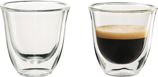 De'Longhi 2-Oz. Espresso Cups (2-Pack) Glass/Transparent