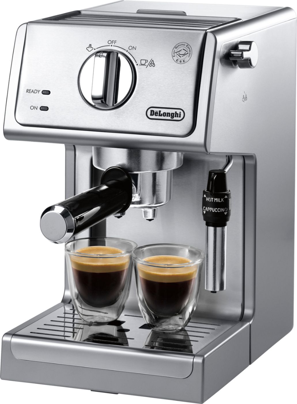 Angle View: De'Longhi - Manual Espresso Machine - Stainless Steel