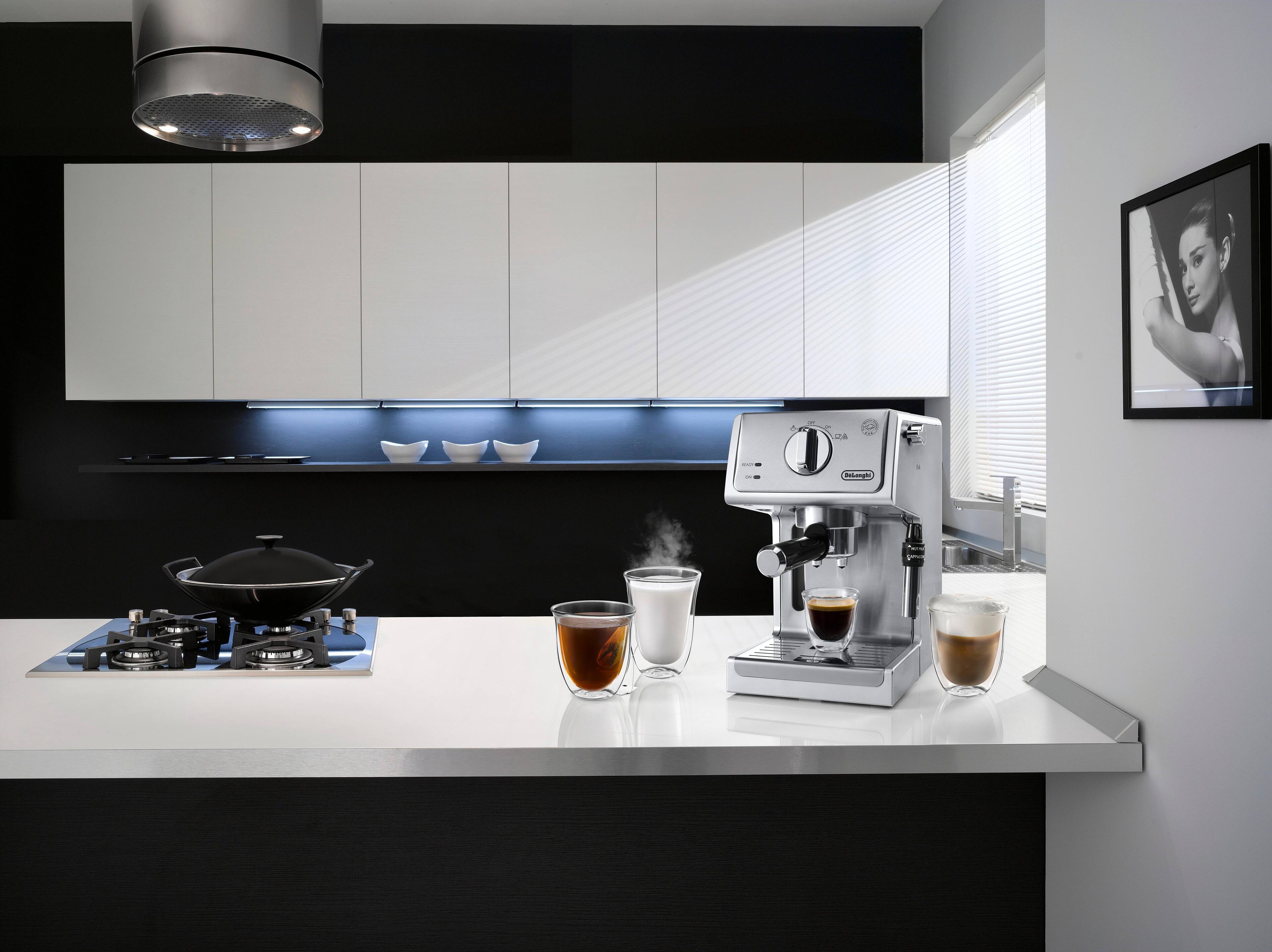 Alt View 12. De'Longhi - 15-Bar Pump Espresso and Cappuccino Machine, Stainless Steel - Stainless Steel.