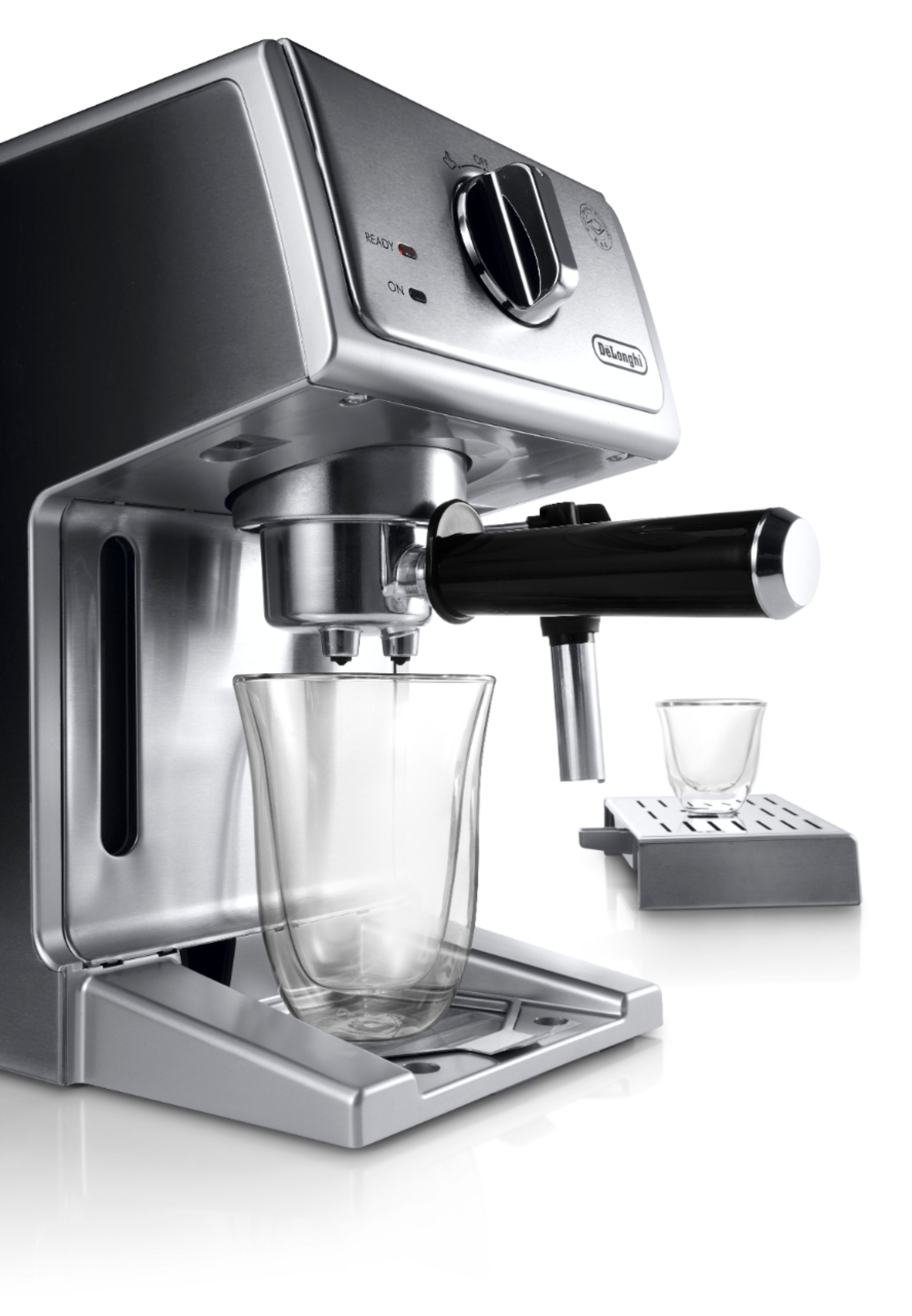 Left View: Bella Pro Series - Pro Series Espresso Machine with 5 bars of pressure and Milk Frother - Stainless Steel