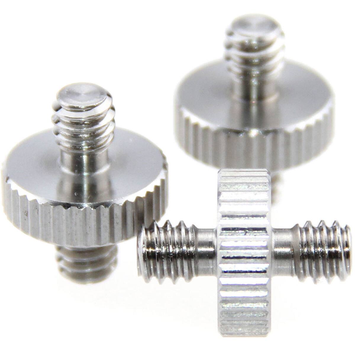 Front. CAMVATE - CAMVATE 1/4"-20 Male to 1/4"-20 Male Double-Ended Screw Adapter, 3-Pack.