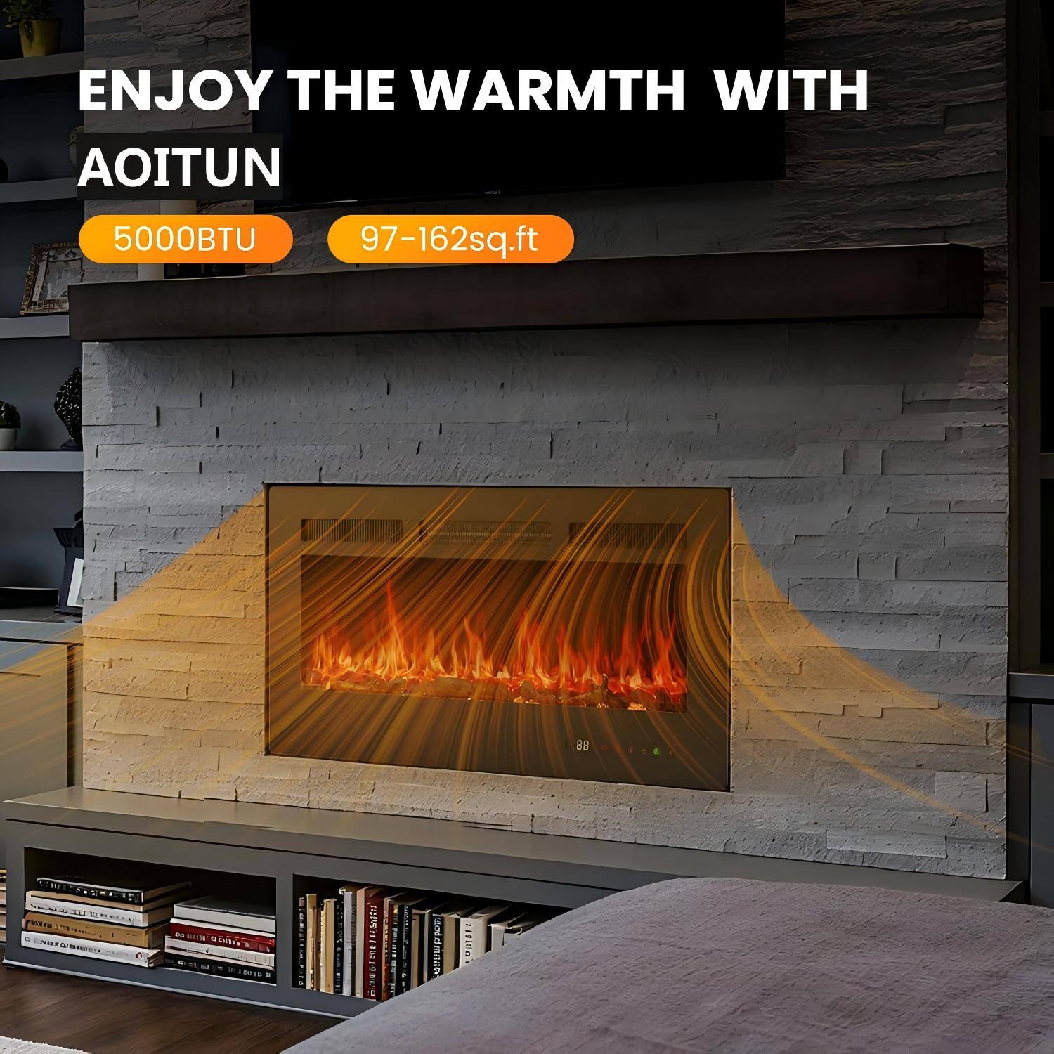 ENJOY THE WARMTH WITH  
AOITUN  
5000BTU  
97-162sq.ft