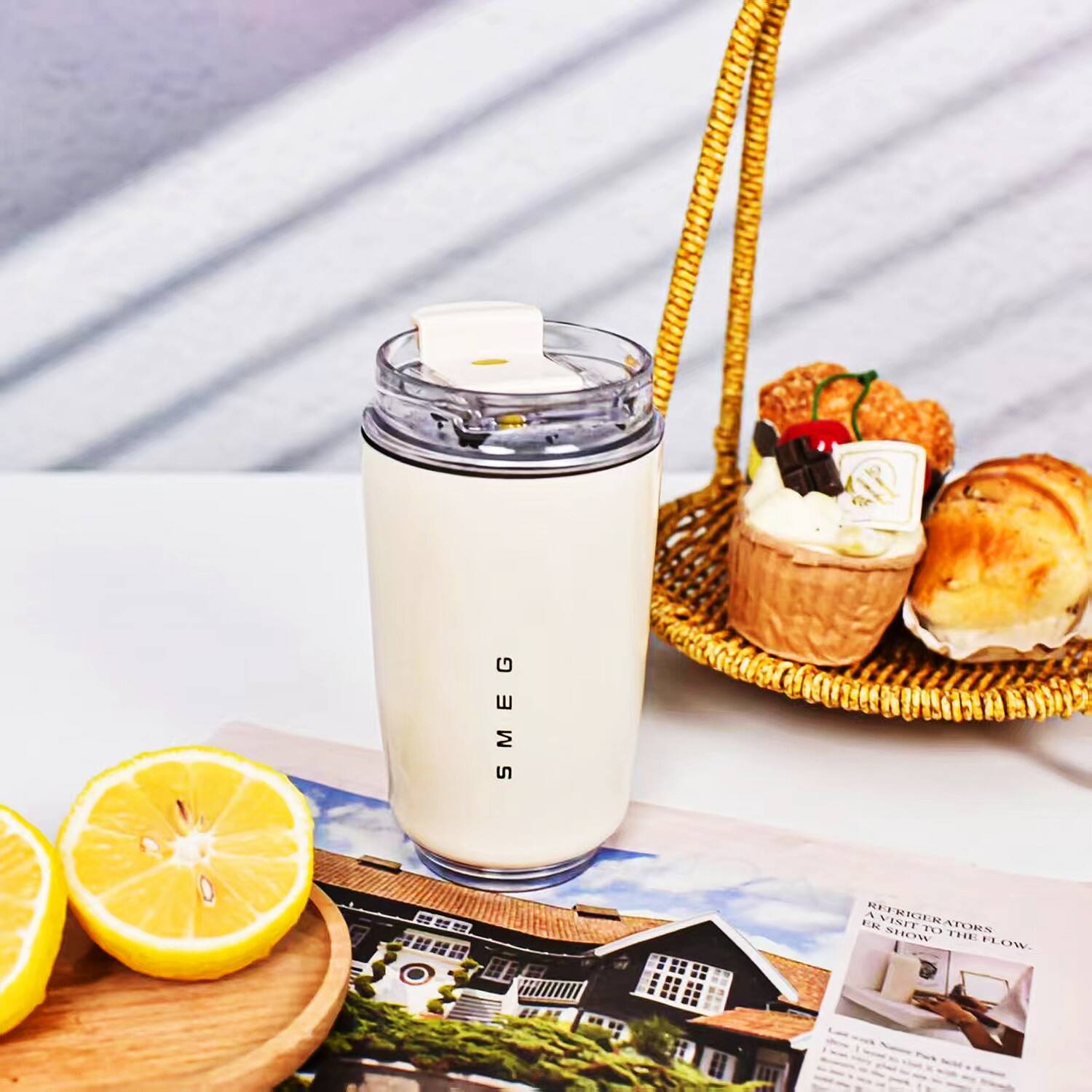 The text on the image reads: "SMEG A REFRIGERATOR IS IT TO AIDRS SHOW THE FLOW." 

Corrected and grouped text: "SMEG A Refrigerator Is It To Aidrs Show The Flow."