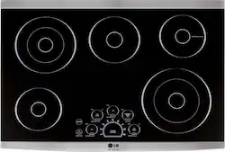 LG - STUDIO 30" Built-In Electric Cooktop with 5 Elements and Warming Zone - Stainless Steel - Front_Zoom